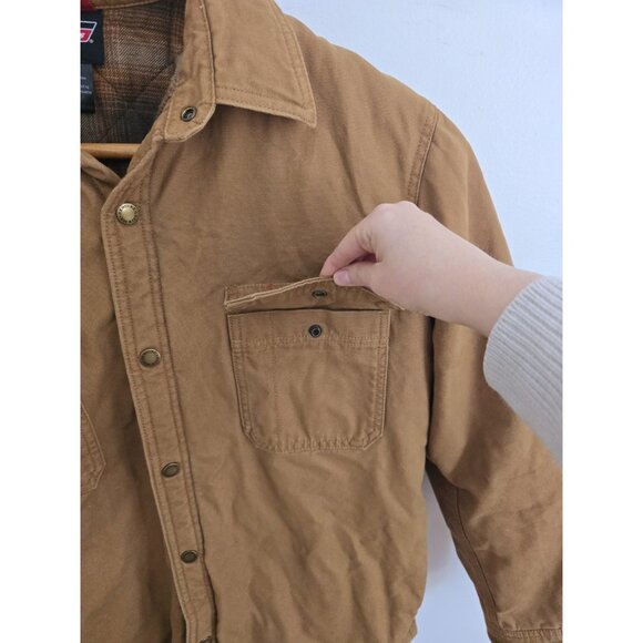 Dickies Barn Flannel Lined Canvas Cotton Mens Snap Collared Mens Chore Jacket M - Picture 5 of 9